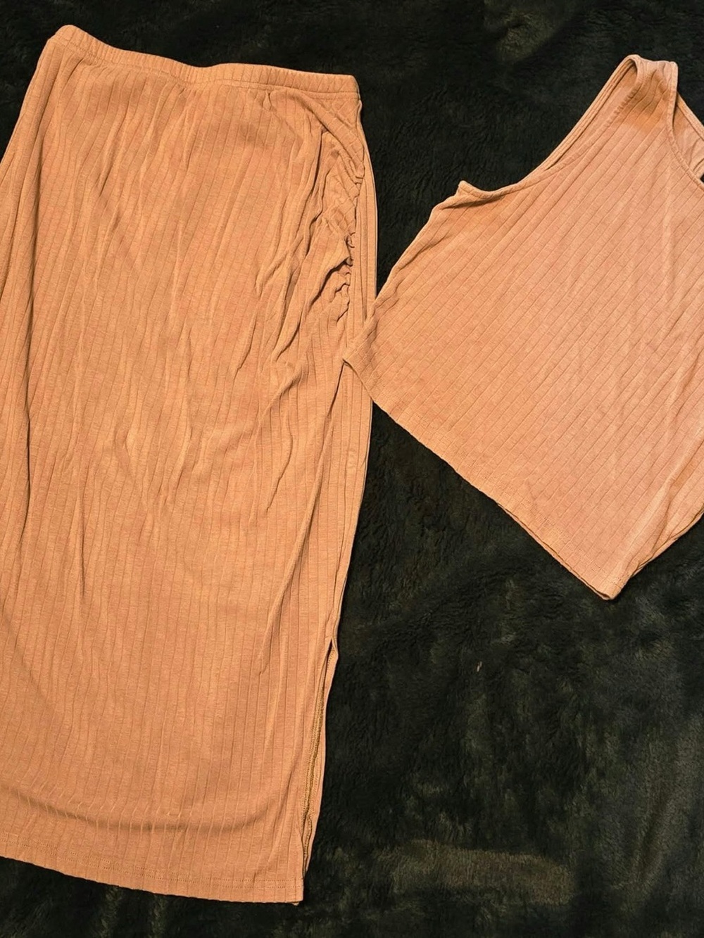 Ribbed Two-Piece Set in Orange